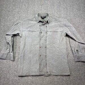 Organically Grown Mens Medium Grey Western Snap Shirt Rugged Casual Durable